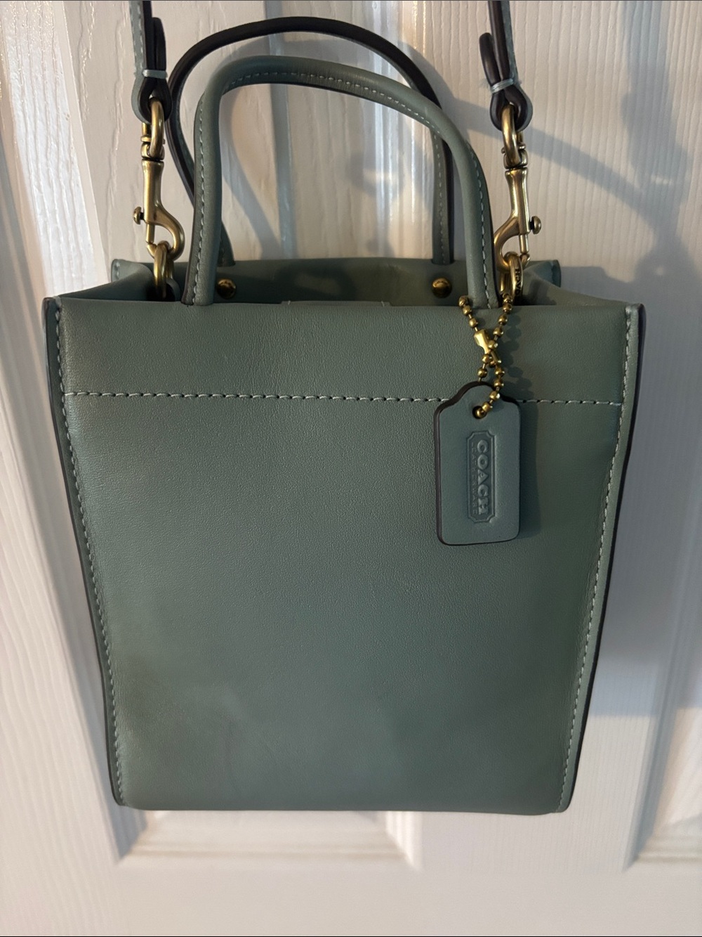 Coach Mini Tote in Sage Green with Gold Hardware